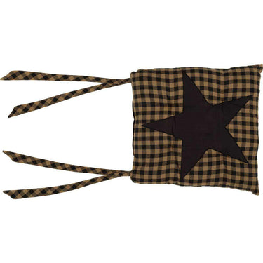 Black Star Primitive Chair Pad - The Fox Decor